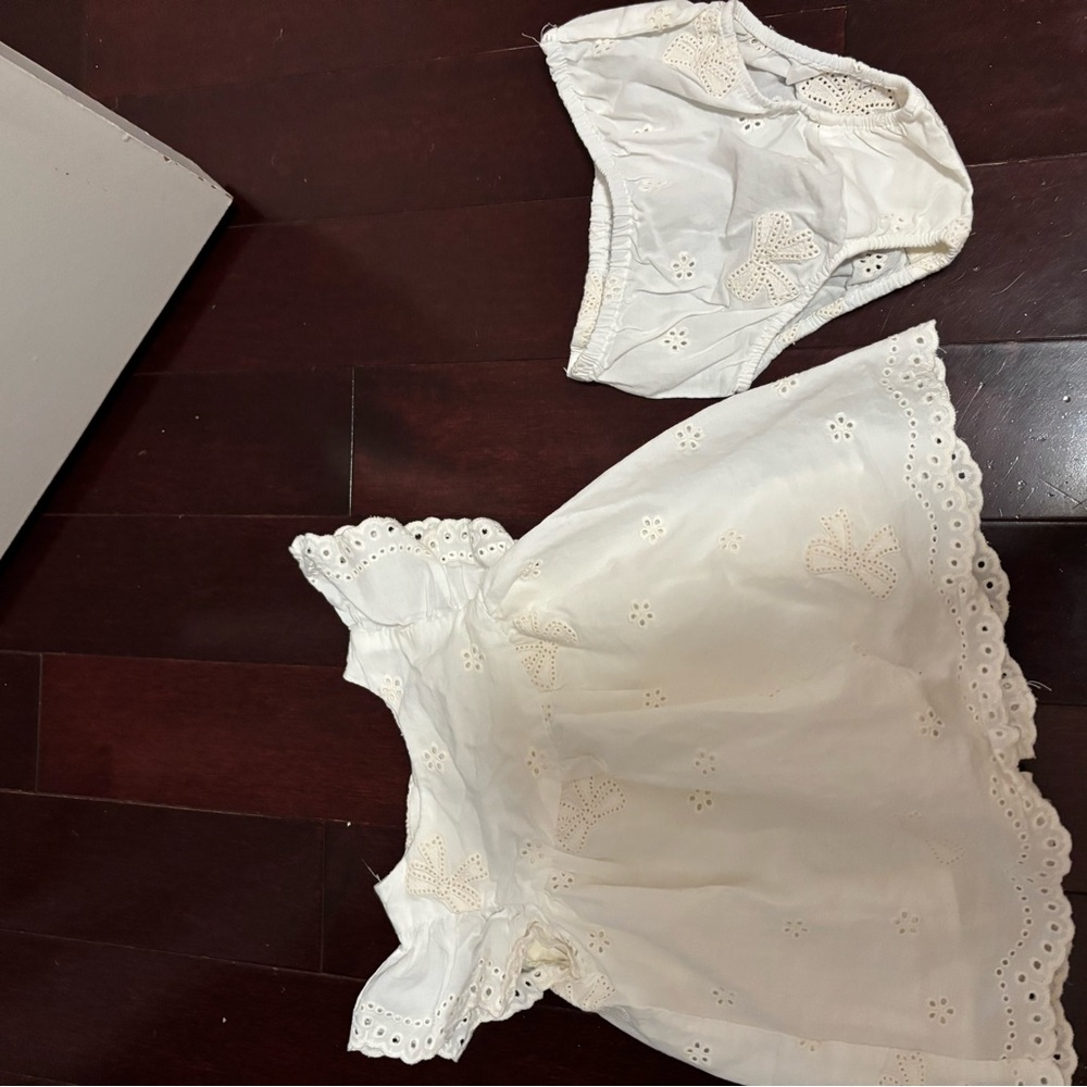 Zara Kids White Casual Dress Set